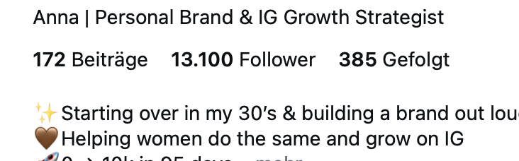 Anna 13,100 Followers Growth Proof